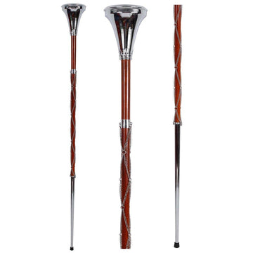 Drum Major Mace Stave Plain Flat Head Chrome Plated